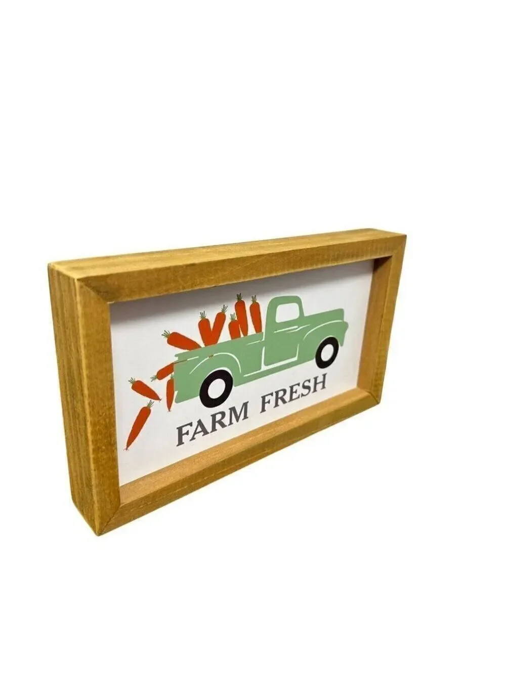 Easter Farm Fresh Wooden Sign Green Truck Carrots Rustic Kitchen Farmhouse Decor